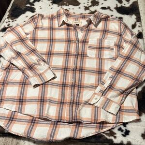Universal Thread Navy & Rust plaid button down shirt XXL